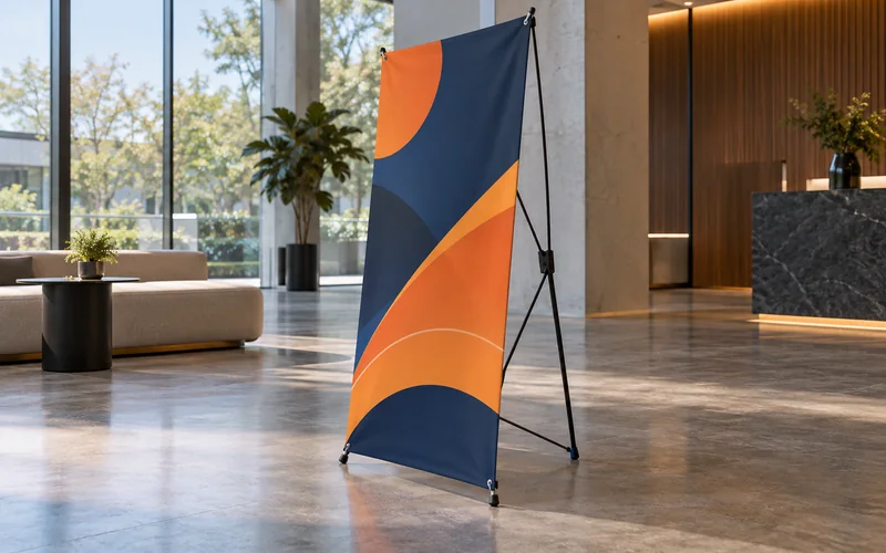 Arka gergi mekanizması görünen X-banner (temsili görsel)